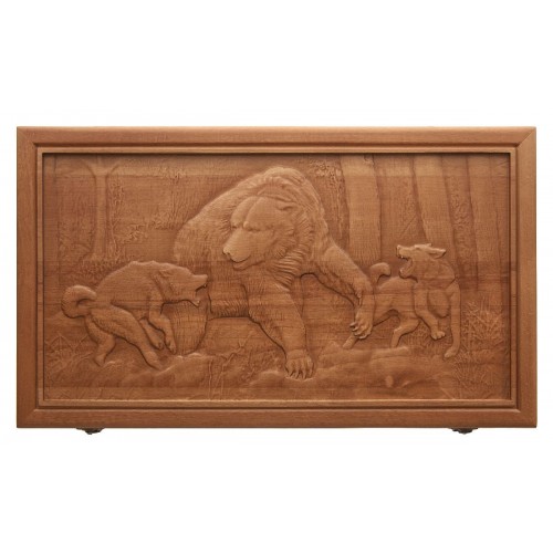 Нарды резные "Охота на медведя"